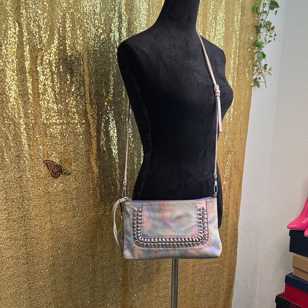 Aimee Kestenberg suede rainbow brushed print Crossbody Bag